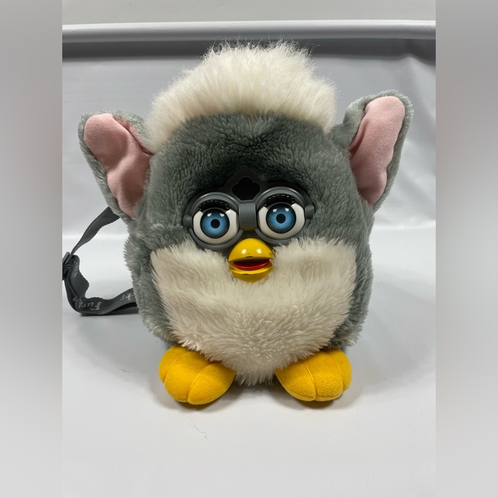 Vintage Grey big furby back pack 1998 (not the talking version ) bag 12 inches